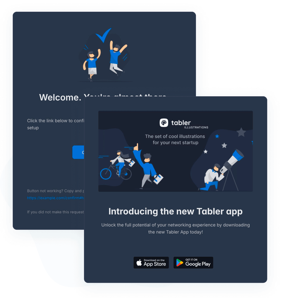Tabler Emails Dark Mode Sample