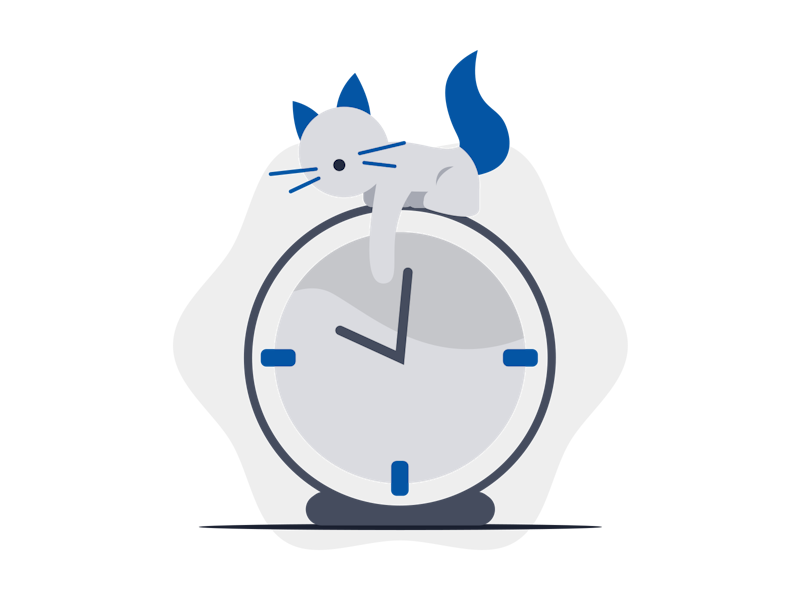 clock-and-cat
