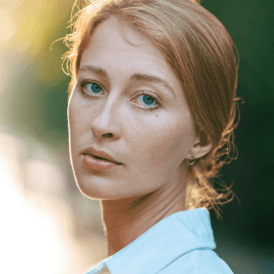 a woman with blonde hair