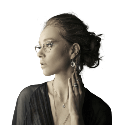 woman holding her neck while facing left