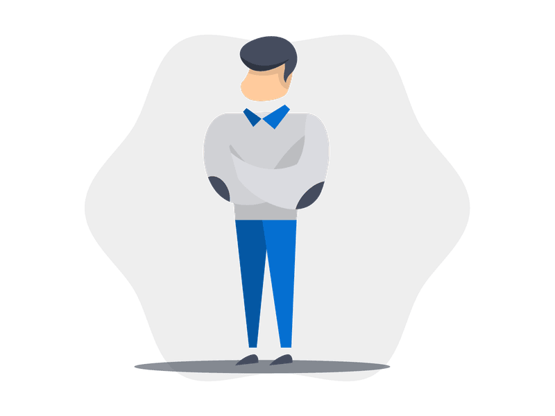 Illustration showing a young man in a shirt and pants, standing in a neutral pose. The person is depicted with simple, clean lines representing a user, individual, or person in the context of applications, systems, or general human representation.