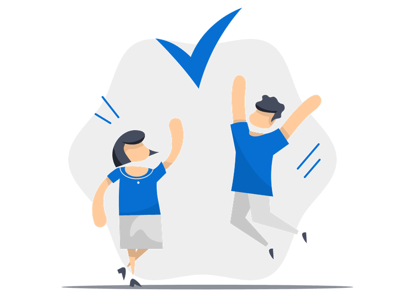 Illustration showing a person celebrating or expressing joy about positive news. The character is depicted with a cheerful expression and celebratory pose, representing good news and positive updates.