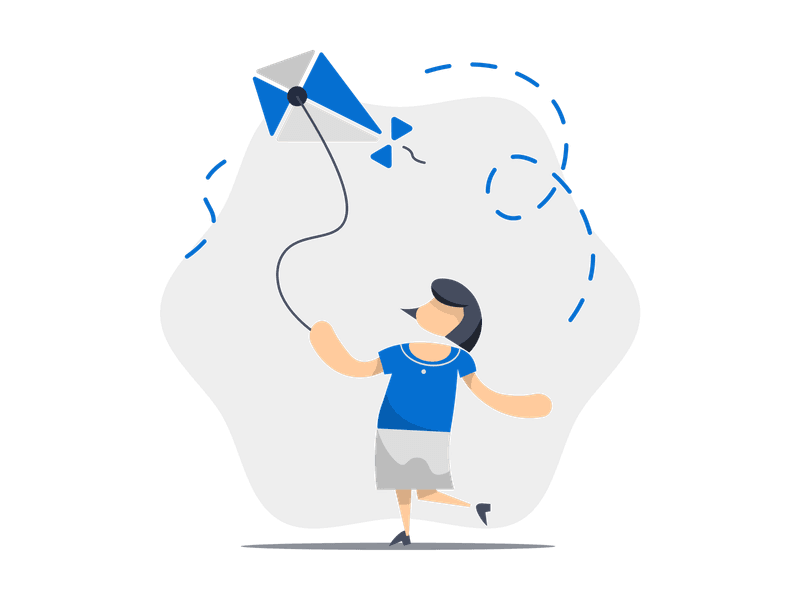 Illustration showing a kite flying in the sky, representing outdoor recreation and childhood fun. Features a traditional kite design with a tail, symbolizing freedom and playfulness.