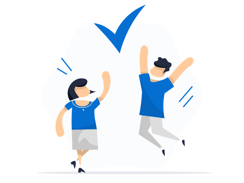 Illustration showing a person celebrating or expressing joy about positive news. The character is depicted with a cheerful expression and celebratory pose, representing good news and positive updates.