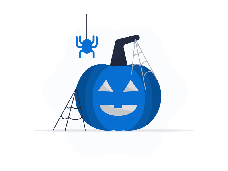 Illustration showing a carved Halloween pumpkin with a friendly face. The pumpkin features traditional Halloween carving with triangular eyes and a toothy grin, representing the festive spirit of Halloween, trick-or-treating, and autumn celebrations.