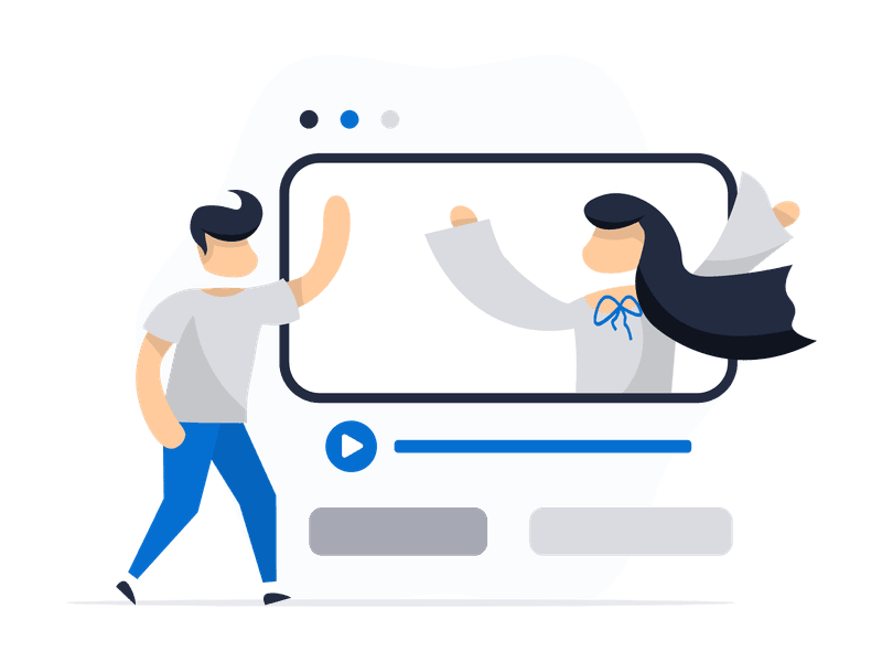Illustration showing a video camera or recording device. The scene depicts video production and recording, symbolizing content creation, media production, documentation, and visual storytelling.