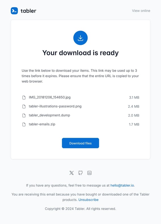 Tabler Emails - download