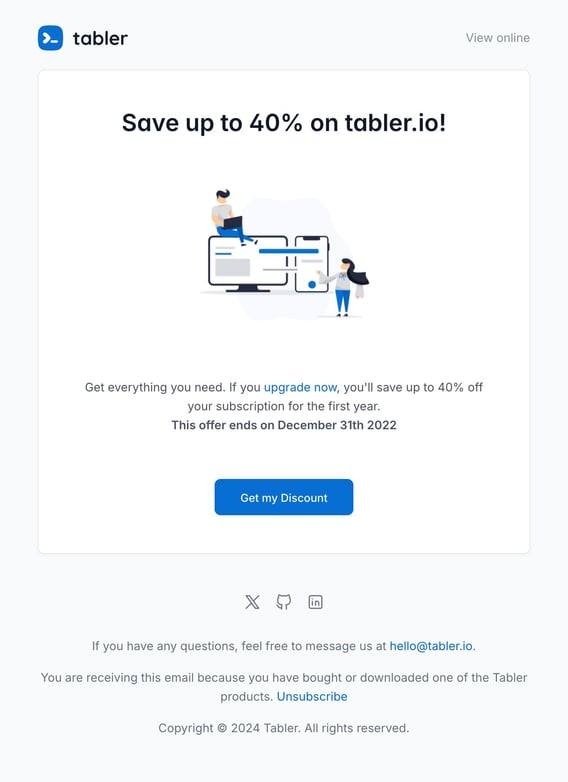 Tabler Emails - offer