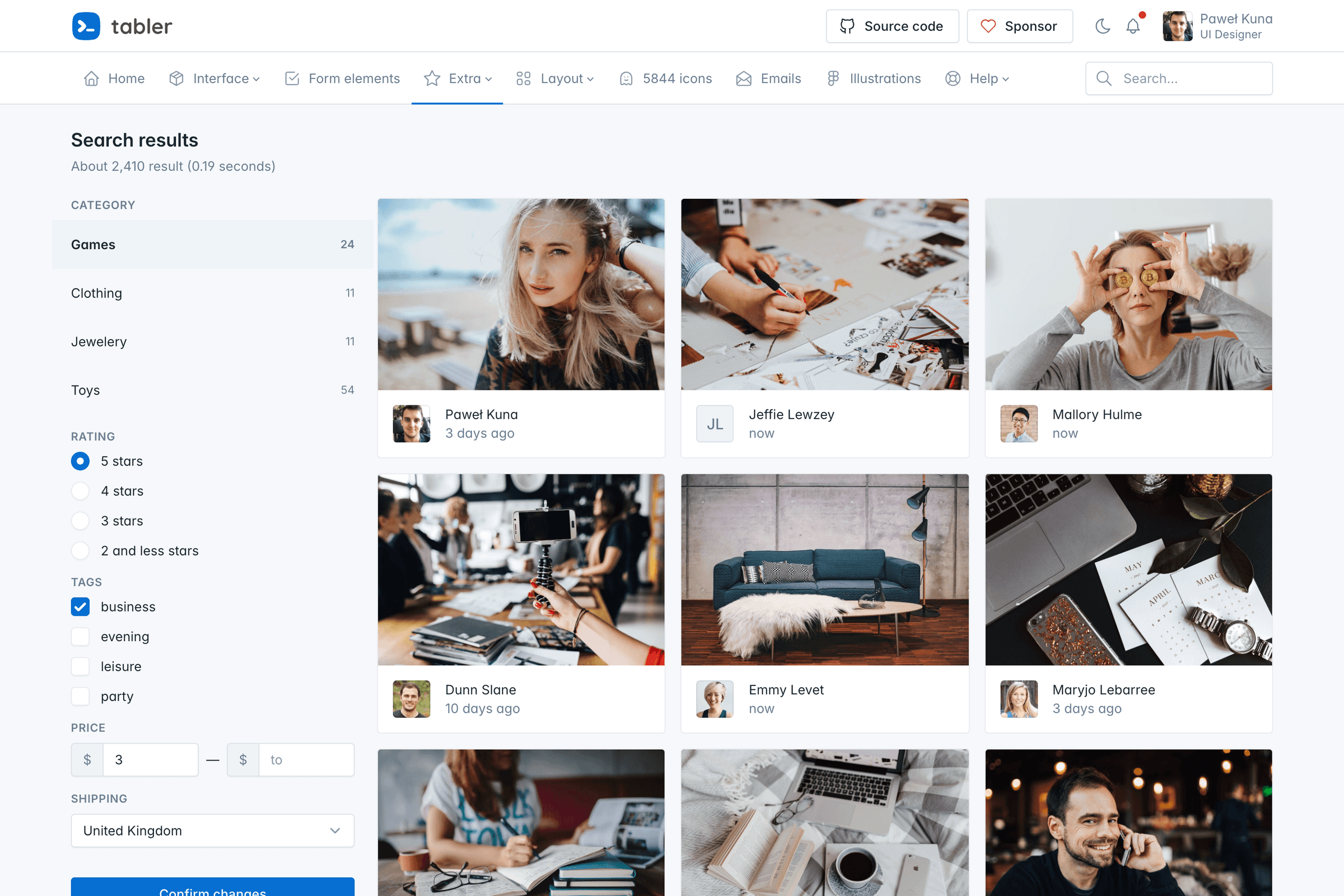 New pages added to Tabler v1.0.0