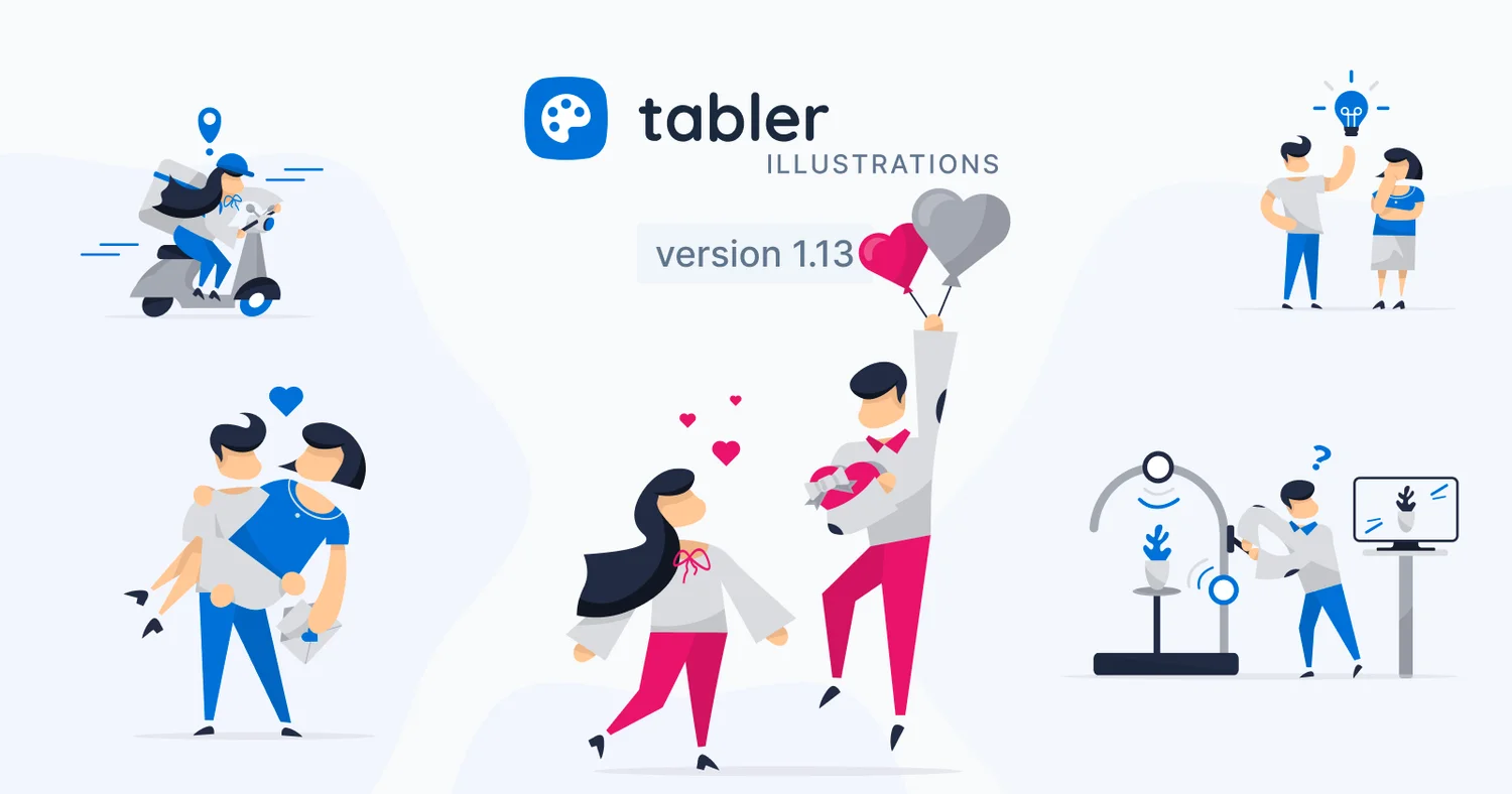 💝 Tabler Illustrations v1.13 – Valentine’s Day & Beyond