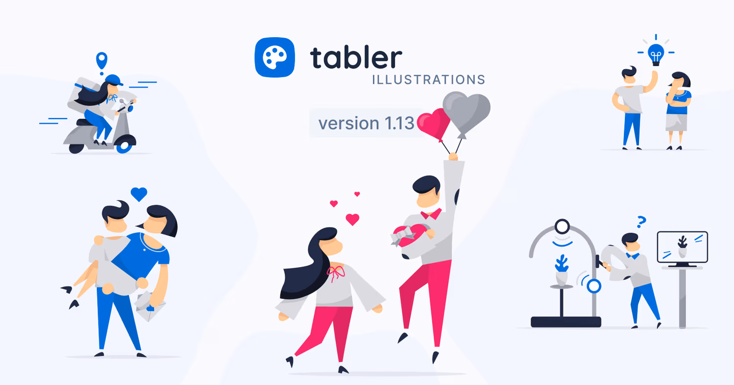 💝 Tabler Illustrations v1.13 – Valentine’s Day & Beyond