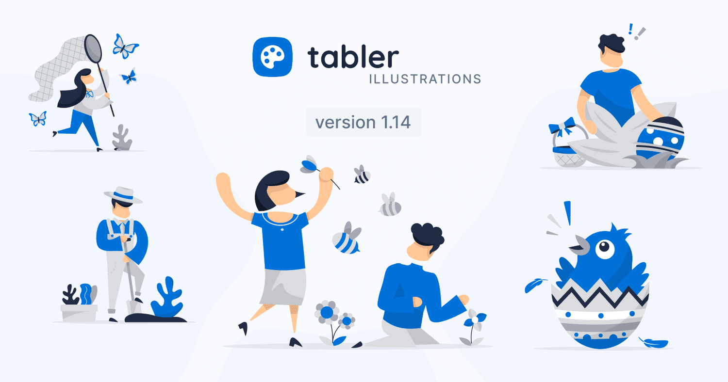 🌷 Tabler Illustrations v1.14 – Spring & Easter