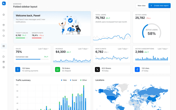 Tabler Admin Template - Folded Sidebar Demo